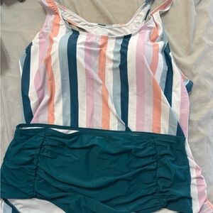 Striped Tankini Swimsuit